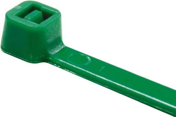 Value Collection - 8" Long Green Nylon Standard Cable Tie - 50 Lb Tensile Strength, 54mm Max Bundle Diam - Caliber Tooling