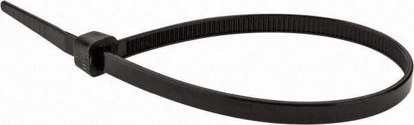 Value Collection - 8" Long Black Nylon Standard Cable Tie - 50 Lb Tensile Strength, 54mm Max Bundle Diam - Caliber Tooling