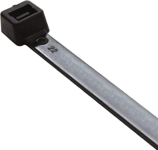 Value Collection - 8" Long Black Nylon Standard Cable Tie - 120 Lb Tensile Strength, 54mm Max Bundle Diam - Caliber Tooling