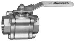 Sharpe Valves - 3" Pipe, Full Port, Carbon Steel Standard Ball Valve - 3 Piece, Inline - One Way Flow, FNPT x FNPT Ends, Locking Lever Handle, 720 WOG, 125 WSP - Caliber Tooling