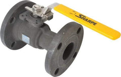 Sharpe Valves - 2" Pipe, Standard Port, Carbon Steel Standard Ball Valve - 1 Piece, Inline - One Way Flow, Flanged x Flanged Ends, Locking Lever Handle, 300 WOG, 150 WSP - Caliber Tooling