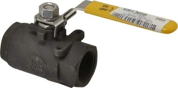 Sharpe Valves - 1" Pipe, Standard Port, Carbon Steel Steam Service Ball Valve - 1 Piece, Inline - One Way Flow, FNPT x FNPT Ends, Locking Lever Handle, 2,000 WOG, 250 WSP - Caliber Tooling