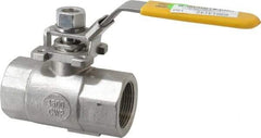 Sharpe Valves - 1-1/4" Pipe, Standard Port, Stainless Steel Steam Service Ball Valve - 1 Piece, Inline - One Way Flow, FNPT x FNPT Ends, Locking Lever Handle, 1,500 WOG, 250 WSP - Caliber Tooling