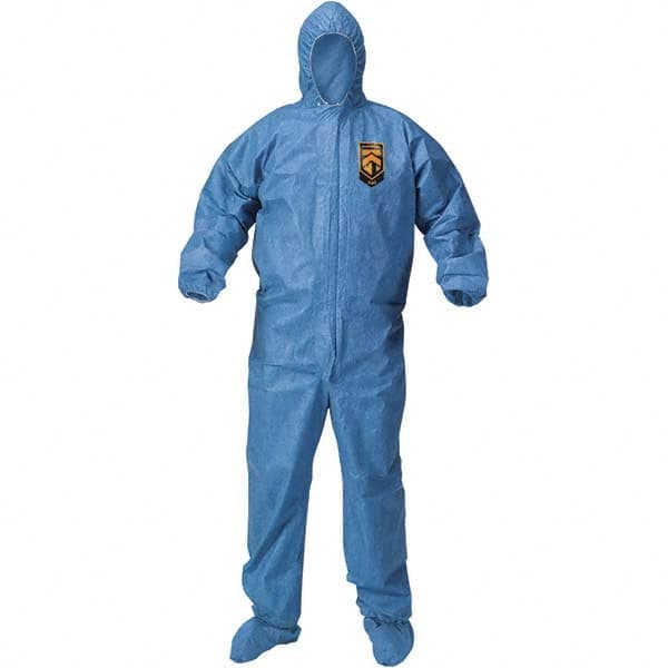 KleenGuard - Size XL Polypropylene General Purpose Coveralls - Blue, Zipper Closure, Elastic Cuffs, Elastic Ankles, Taped Seams - Caliber Tooling