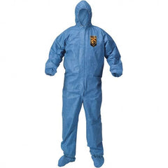 KleenGuard - Size XL Polypropylene General Purpose Coveralls - Blue, Zipper Closure, Elastic Cuffs, Elastic Ankles, Taped Seams - Caliber Tooling