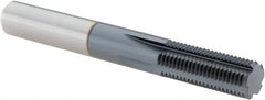 Vargus - 7/16-28 Thread, 5/16" Shank Diam, TiAlN Coating, Solid Carbide Straight Flute Thread Mill - 5 Flutes, 2.48" OAL, 7/16" Min Noml Diameter - Caliber Tooling