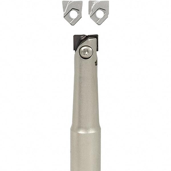 Iscar - 1/2" Cut Diam, 1/2" Shank Diam, 4.7" OAL, Indexable Square Shoulder End Mill - Cylindrical Shank, Series BallPlus - Caliber Tooling