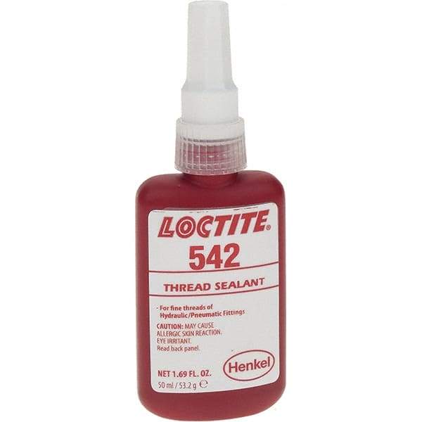 Loctite - 50 mL, Red, Medium Strength Thread Sealant - Series 542 - Caliber Tooling