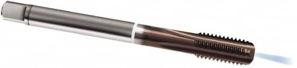 Guhring - M12x1.50 Metric Fine, 4 Flute, TiAlN Finish, Cobalt Spiral Point Tap - Modified Bottoming Chamfer, Right Hand Thread, 100mm OAL, 6HX Class of Fit, Series 347 - Exact Industrial Supply