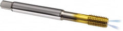 Guhring - M8x1.25 Metric 6HX D9/D10 Thread Limit Bottoming Thread Forming Tap - Powdered Metal High Speed Steel, TiN Finish, 90mm OAL, Series 323 - Caliber Tooling