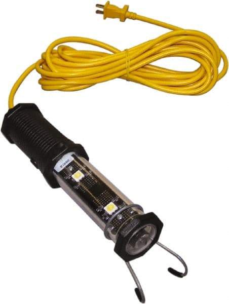 Made in USA - 120 VAC, 4 Watt, Electric, LED Portable Handheld Work Light - 25' Cord, 1 Head - Caliber Tooling