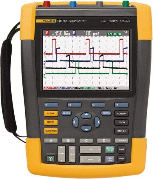 Fluke - 100 MHz, 4 Channel, Portable Oscilloscope - 2 to 100,000 V/div Vertical Deflection - Caliber Tooling