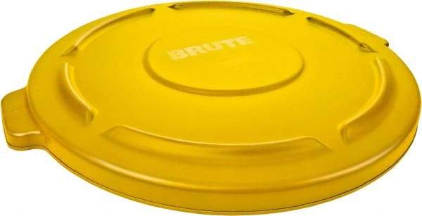 Rubbermaid - Round Lid for Use with 55 Gal Round Trash Cans - Yellow, Polyethylene, For Brute Trash Cans - Caliber Tooling