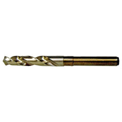 29/32 RHS / RHC HSS-CO 8% (M42) 118 Degree Split Point 1/2″ Reduced Shank Silver & Deming Drill - Straw / Gold Oxide - Exact Industrial Supply