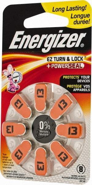 Energizer - Size 13, Zinc Air, 1 Pack, Hearing Aid Battery - 1.4 Volts, Button Tab Terminal, PR48 - Caliber Tooling