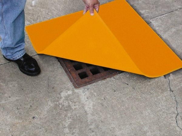 Eagle - 36" Long x 36" Wide, Polyurethane Barrier - 34" Drain, Orange, Use for Cover, Seals off Drain - Caliber Tooling