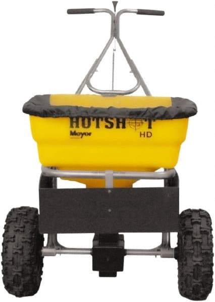 Meyer Products - 100 Lb Polypropylene Stainless Steel Walk Behind Broadcast Landscape Spreader - 13" Pneumatic Wheels - Caliber Tooling