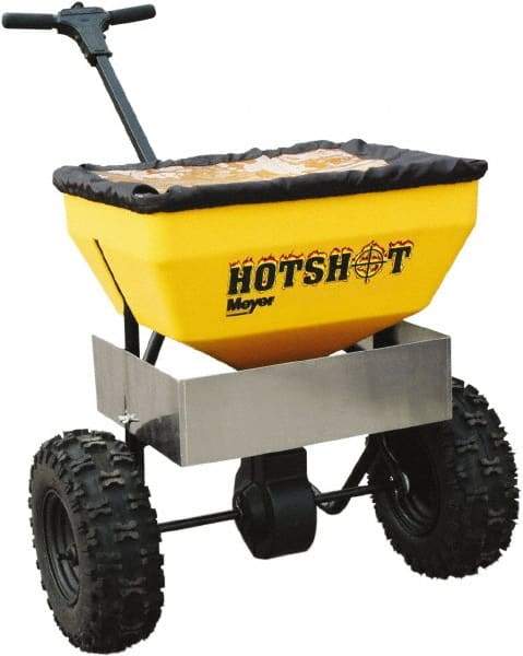 Meyer Products - 70 Lb Carbon Steel & Polypropylene Walk Behind Broadcast Landscape Spreader - 13" Pneumatic Wheels - Caliber Tooling