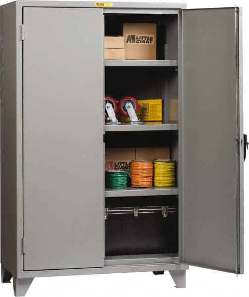 Little Giant - 3 Shelf Locking Storage Cabinet - Steel, 60" Wide x 30" Deep x 78" High, Gray - Caliber Tooling