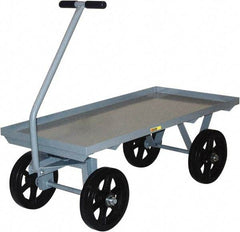 Little Giant - 3,500 Lb Capacity Steel Heavy-Duty Wagon - Steel Deck, 30" OAW, Mold On Rubber Casters - Caliber Tooling