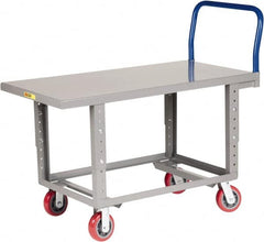 Little Giant - 2,000 Lb Capacity Steel Work Height Platform Truck - Steel Deck, 24" OAW, Polyurethane Casters - Caliber Tooling