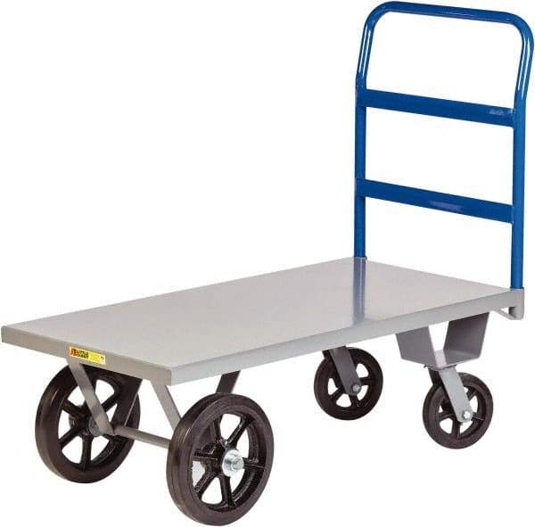 Little Giant - 3,000 Lb Capacity Steel Platform Truck - Steel Deck, 30" OAW, Rubber Casters - Caliber Tooling