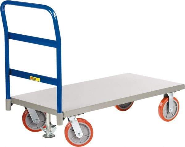 Little Giant - 3,600 Lb Capacity Steel Platform Truck - Steel Deck, 30" OAW, Polyurethane Casters - Caliber Tooling