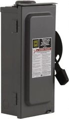 Square D - 60 Amp, 240 V, 3 Pole Fused Safety Switch - NEMA 3R, 10 hp at 240 VAC (Single Phase), 15 hp at 240 VAC (Triple Phase), 3PST Contact Form - Caliber Tooling