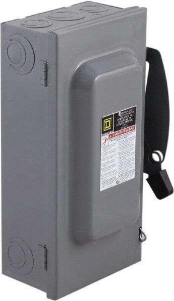 Square D - 100 Amp, 240 V, 3 Pole Fused Safety Switch - NEMA 1, 15 hp at 240 VAC (Single Phase), 30 hp at 240 VAC (Triple Phase), 3PST Contact Form - Caliber Tooling