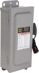 Square D - 30 Amp, 600 VAC/VDC, 3 Pole Fused Safety Switch - NEMA 12 & 3R, 7.5 hp at 480 VAC, 5 hp at 250 VDC (Single Phase), 20 hp at 600 VAC, 10 hp at 600 VDC (Triple Phase) - Caliber Tooling