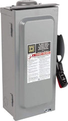 Square D - 60 Amp, 240 VAC, 250 VDC, 3 Pole Fused Safety Switch - NEMA 3R, 10 hp at 240 VAC, 10 hp at 250 VDC (Single Phase), 15 hp at 240 VAC, 10 hp at 250 VDC (Triple Phase), 3PST Contact Form - Caliber Tooling