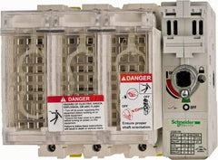 Schneider Electric - 3 Pole, 600 Volt, 30 Amp, Pressure Plate and DIN Rail Mount Fuse Holder - Compatible with J Class, 149mm Wide Fuse - Caliber Tooling