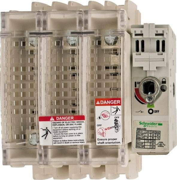 Schneider Electric - 3 Pole, 600 Volt, 100 Amp, Pressure Plate Fuse Holder - Compatible with J Class, 149mm Wide Fuse - Caliber Tooling