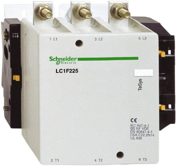 Schneider Electric - 3 Pole, 110 Coil VAC, 330 Amp at 440 VAC, Nonreversible IEC Contactor - Bureau Veritas, CCC, CSA, DNV, EN/IEC 60947-1, EN/IEC 60947-4-1, GL, JEM 1038, LROS, RINA, RMRoS, RoHS Compliant, UL Listed - Caliber Tooling