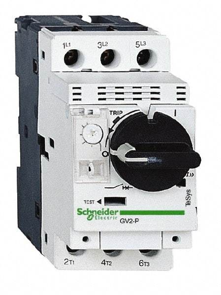 Schneider Electric - 32 Amp, 690 VAC at 50/60 Hz, 3 Pole, Bolt On, Clip Motor Circuit Breaker - Thermal Magnetic Trip, Multiple Breaking Capacity Ratings, 97mm Deep x 89mm High x 45mm Wide - Caliber Tooling