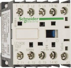 Schneider Electric - 3 Pole, 24 Coil VAC at 50/60 Hz, 6 Amp at 440 VAC, Nonreversible IEC Contactor - BS 5424, CSA, IEC 60947, NF C 63-110, RoHS Compliant, UL Listed, VDE 0660 - Caliber Tooling