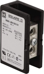 Square D - 3 Poles, 135 (Aluminium), 175 (Copper) Amp, Phenolic Power Distribution Block - 600 VAC, 1 Primary Connection - Caliber Tooling