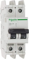 Schneider Electric - 3 Amp, 125 VDC, 240 VAC, 60 VDC, 1 Pole, DIN Rail Mount, Fixed Mount Miniature Circuit Breaker - Thermal Magnetic Trip, Multiple Breaking Capacity Ratings, 73mm Deep x 107mm High x 36mm Wide - Caliber Tooling