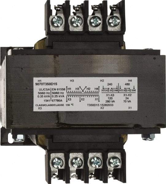 Square D - 1 Phase, 350 VA, Control Transformer - 176°F Temp Rise - Caliber Tooling