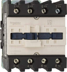 Schneider Electric - 4 Pole, 110 Coil VAC at 50/60 Hz, 80 Amp, Nonreversible IEC Contactor - 1 Phase hp: 10 at 230/240 VAC, 5 at 115 VAC, 3 Phase hp: 20 at 200/208 VAC, 20 at 230/240 VAC, 50 at 460/480 VAC, 50 at 575/600 VAC - Caliber Tooling