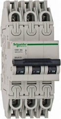 Schneider Electric - 6 Amp, 125 VDC, 240 VAC, 60 VDC, 1 Pole, DIN Rail Mount, Fixed Mount Miniature Circuit Breaker - Thermal Magnetic Trip, 10 kA at 277 VAC Breaking Capacity, 73mm Deep x 81mm High x 18mm Wide - Caliber Tooling