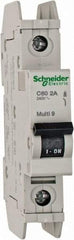 Schneider Electric - 2 Amp, 125 VDC, 240 VAC, 60 VDC, 1 Pole, DIN Rail Mount, Fixed Mount Miniature Circuit Breaker - Thermal Magnetic Trip, Multiple Breaking Capacity Ratings, 73mm Deep x 107mm High x 18mm Wide - Caliber Tooling