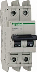 Schneider Electric - 6 Amp, 125 VDC, 240 VAC, 60 VDC, 1 Pole, DIN Rail Mount, Fixed Mount Miniature Circuit Breaker - Thermal Magnetic Trip, Multiple Breaking Capacity Ratings, 73mm Deep x 107mm High x 36mm Wide - Caliber Tooling