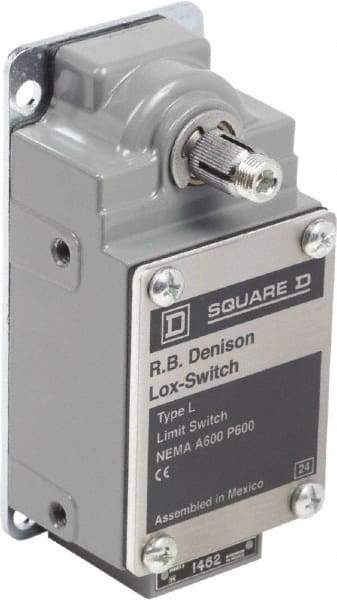 Square D - DPST, 2NO, 600 Volt Screw Terminal, Rotary Spring Return Actuator, General Purpose Limit Switch - 1, 2, 4, 12, 13 NEMA Rating, IP67 IPR Rating - Caliber Tooling