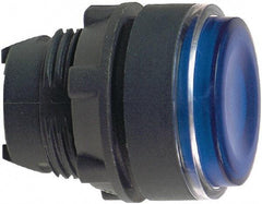 Schneider Electric - 22mm Mount Hole, Flush, Pushbutton Switch Only - Round, Blue Pushbutton, Illuminated, Momentary (MO) - Caliber Tooling