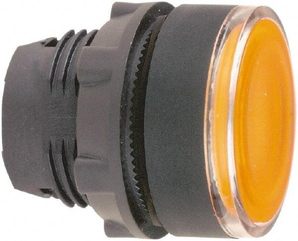 Schneider Electric - 22mm Mount Hole, Flush, Pushbutton Switch Only - Round, Orange Pushbutton, Illuminated, Momentary (MO) - Caliber Tooling