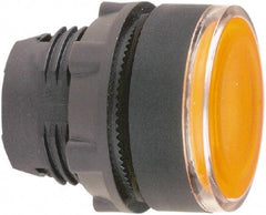 Schneider Electric - 22mm Mount Hole, Flush, Pushbutton Switch Only - Round, Yellow Pushbutton, Illuminated, Momentary (MO) - Caliber Tooling