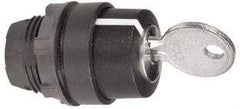 Schneider Electric - 22mm Mount Hole, 3 Position, Key Operated, Selector Switch Only - Black, Momentary (MO), Shock, Vibration and Water Resistant - Caliber Tooling