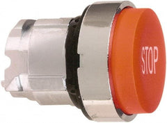 Schneider Electric - 22mm Mount Hole, Extended Straight, Pushbutton Switch Only - Round, Red Pushbutton, Nonilluminated, Momentary (MO) - Caliber Tooling