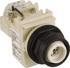 Schneider Electric - 120 V White Lens LED Pilot Light - Round Lens, Screw Clamp Connector, 54mm OAL x 42mm Wide, Vibration Resistant - Caliber Tooling